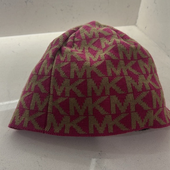 Michael Kors hat - pink with tan MK pattern - Picture 4 of 4